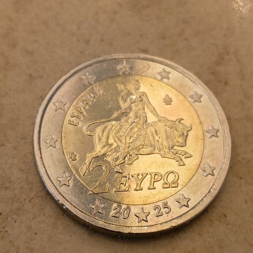 2 Euro Coin Greece 2025 Like New With Multiple Mint Errors