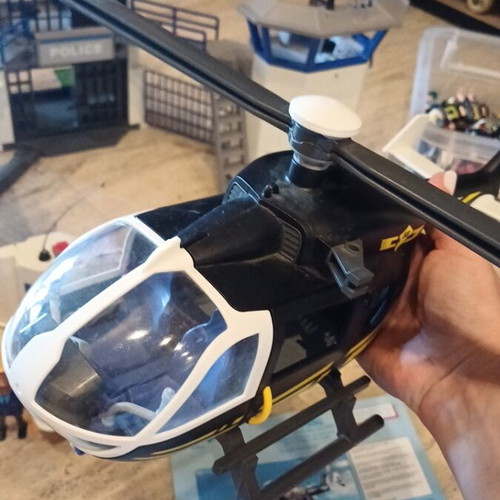 Playmobil police headquarters and special forces helicopter set used