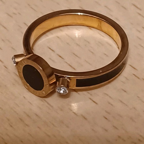 Steel ring gold-plated