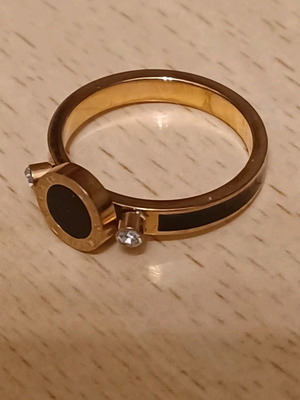 Steel ring gold-plated