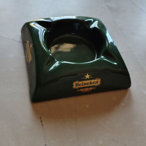 Heineken ceramic ashtrays set of two like new, vintage style