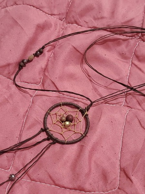 Long dreamcatcher necklace brown new