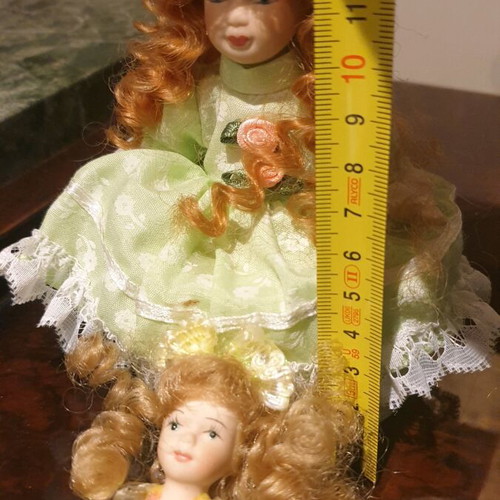 Porcelain dolls new, set of 2 small decorative