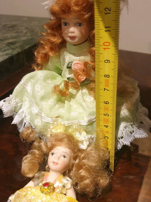 Porcelain dolls new, set of 2 small decorative