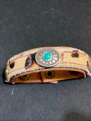 Unisex Handmade Bracelet from Genuine Leather & Pony Hair new