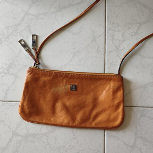 KEM shoulder bag used, orange, 25cm x 13cm