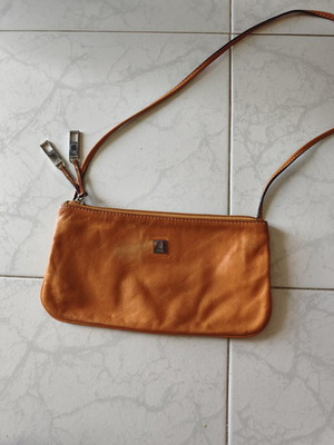 KEM shoulder bag used, orange, 25cm x 13cm