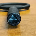 Triangular key with carabiner like new, universal 3-sided