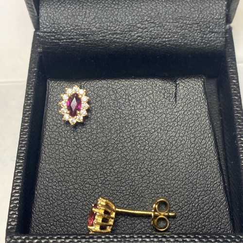 14K Gold Earrings with Zirconia new, handmade