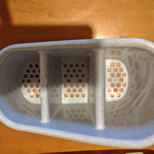 Plastic Cutlery Drainer for Sink, Grey Granite Effect, 3 Compartments