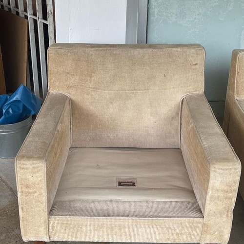 Varagkis armchairs used, set of 2, need reupholstery, no cushions