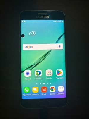 Samsung Galaxy S6 Edge μεταχειρισμένο, 32GB, μπλε, με σημάδι στην οθόνη, σπασμένο πίσω καπάκι