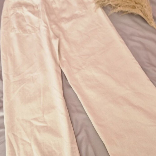 Wide Leg Denim Pants Marks & Spencer UK14 EUR42 like new, beige