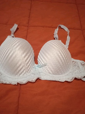 Bra used, size 75B, gray/sky blue, without padding
