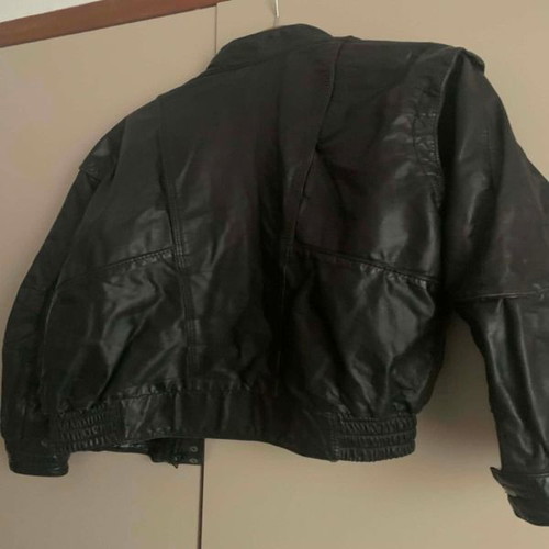 Leather men's jacket black size 52 like new