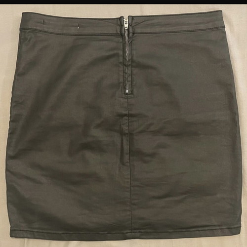 BSB Mini Skirt Waxed Leather Size S Like New Black
