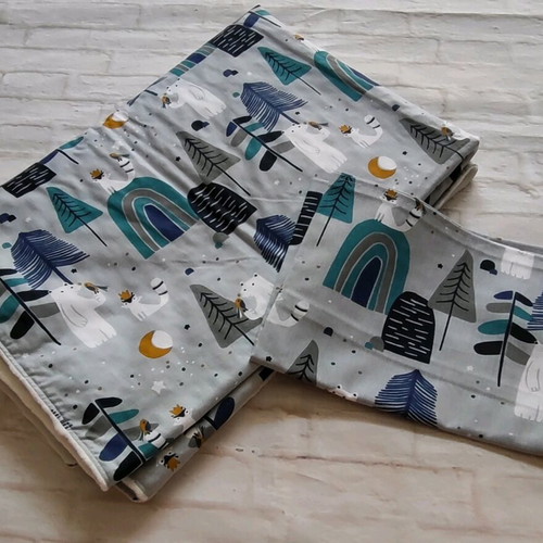 Baby blanket new double-sided from Minky fleece and cotton with pillowcase