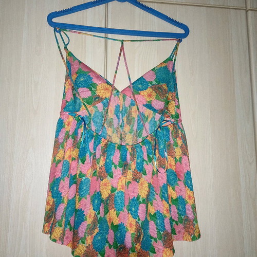 Floral blouse used, size L, with matching pants set