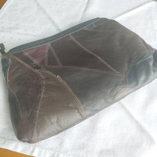 Vintage Leather Patchwork Handbag like new, 80s/90s style