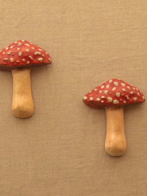 Handmade Amanita Muscaria Clay Magnet Set of 2
