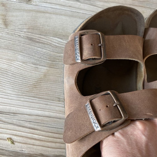 Birkenstock sandals used, brown, size 38