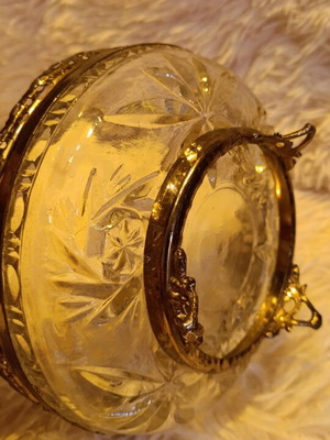 Vintage Fontaniera carved with designs, like new, gold color