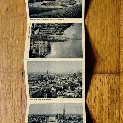Vintage Vienna folding photo set used, 20 black and white photos 9×7 cm