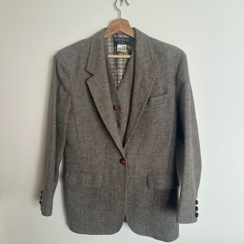 Max Mara Weekend blazer and vest size UK 12 used, grey and brown