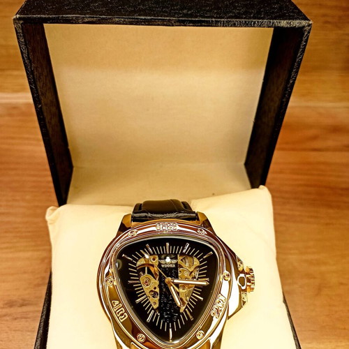 Mechanical automatic waterproof watch new, with leather strap and sapphire glass