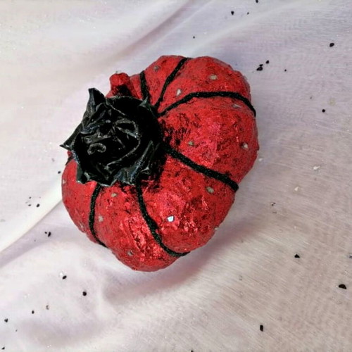 Large red papier mache pumpkin new