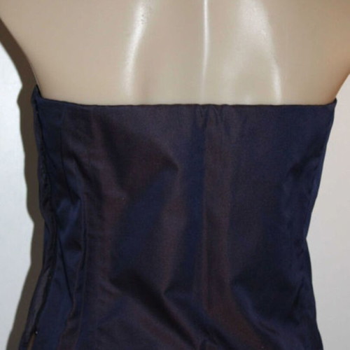 CALVIN KLEIN COLLECTION blue strapless silk top Silk Strapless Top Bustier Bandeau - US1212