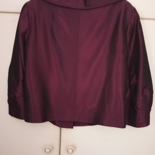 Satin bolero jacket new, dark purple