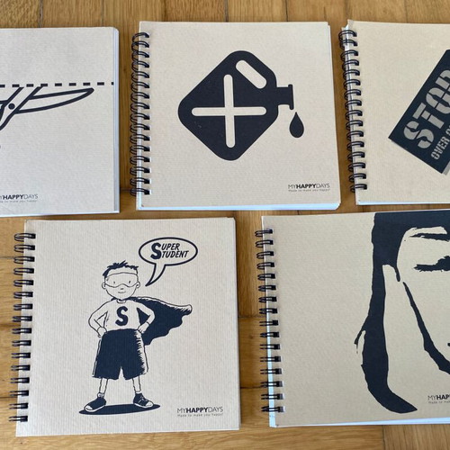 Ecological notebooks and notepads new, pack of 30 in 5 designs