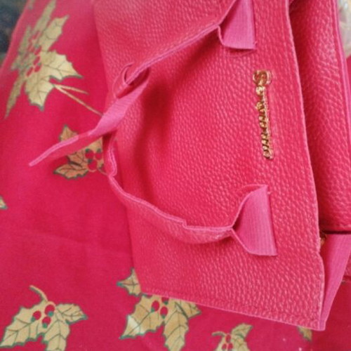 Shein leather handbag new, red-coral