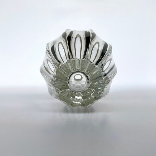 Crystal Miniature Vase with Silver Rim 835 like new