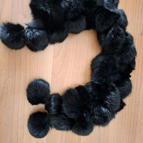 Fur collar like new, genuine black fur length 75cm