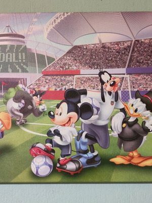Canvas print with Mickey football theme like new 40x65