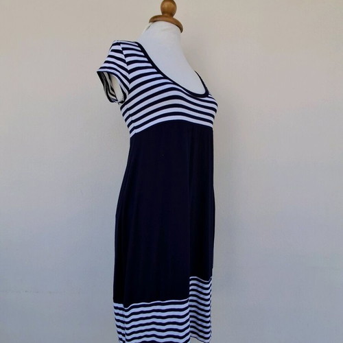Dress a Porter dress like new, size L, white and blue