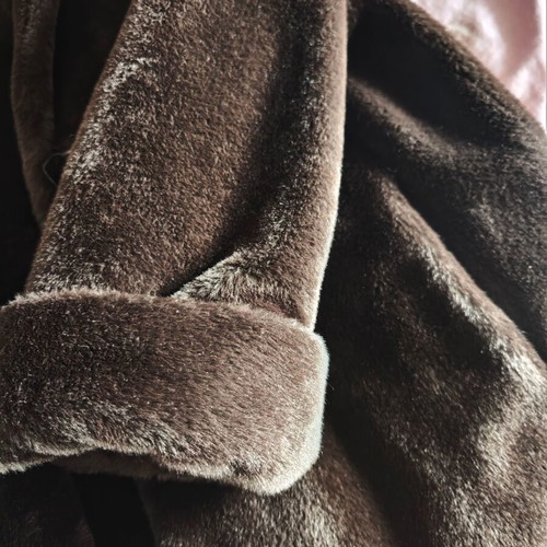 Synthetic fur like new, dark brown, size XL