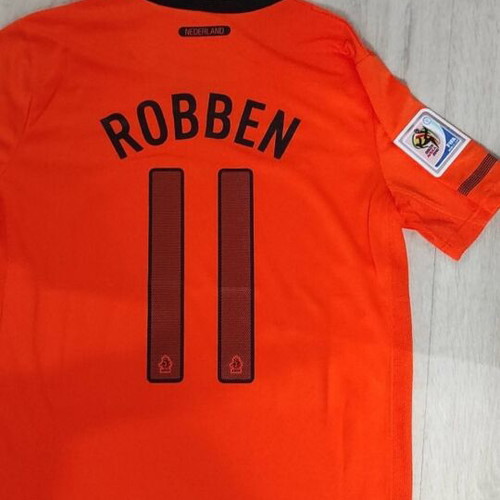Netherlands National Team 2010 World Cup Home Jersey with Robben 11