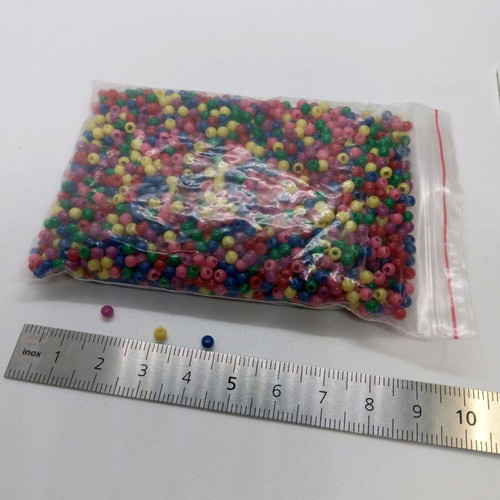 Plastic beads for crafts 3mm width, hole 1mm, new