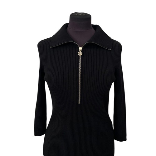 Maje Ribbed Quarter Sleeve Knit Like New, Medium, Black