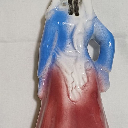 Vintage decorative figurine woman with traditional Rhodes costume like new, 1950s