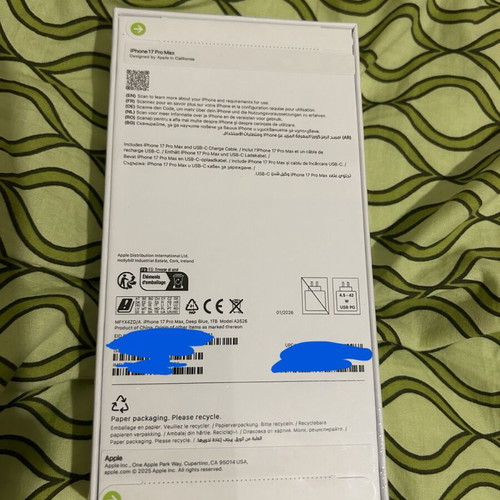 IPhone 17 Pro Max 1 TB new, European version with physical SIM slot