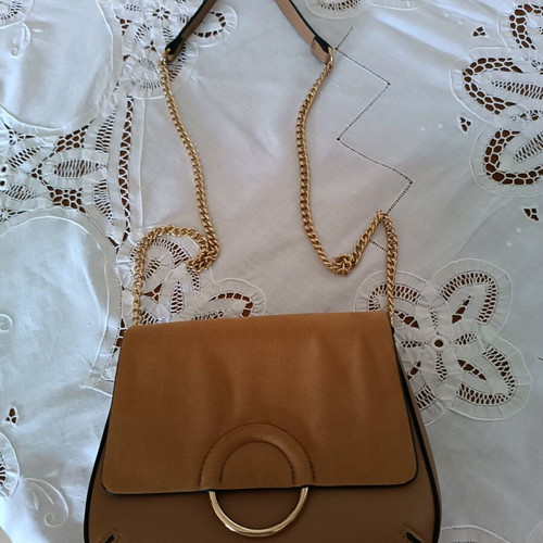 H&M crossbody bag with suede leather and gold chain, like new
