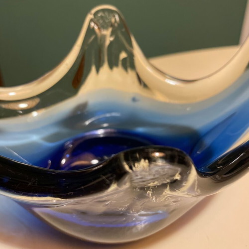 Murano Sommerso Vase 1960 like new, vintage blue
