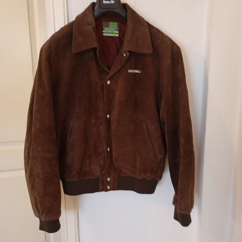 Diesel leather castor men's biker jacket like new, dark brown