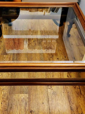 Coffee table used solid walnut wood with glass top