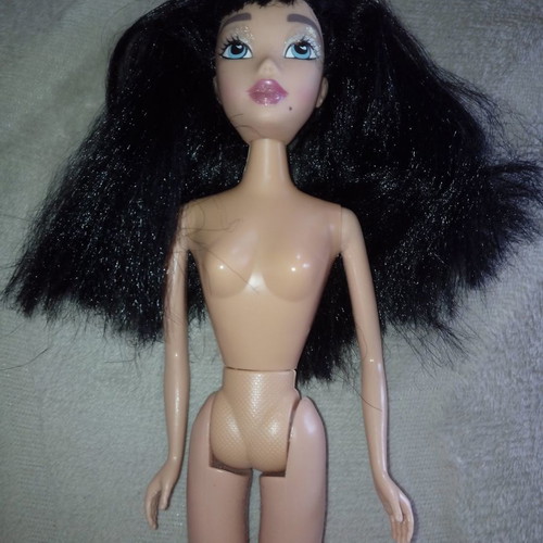 Doll 30 cm used for OOAK with jet black hair