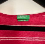 Benetton Κόκκινη ριγέ λινή μπλούζα Μέγεθος Μεγάλο
